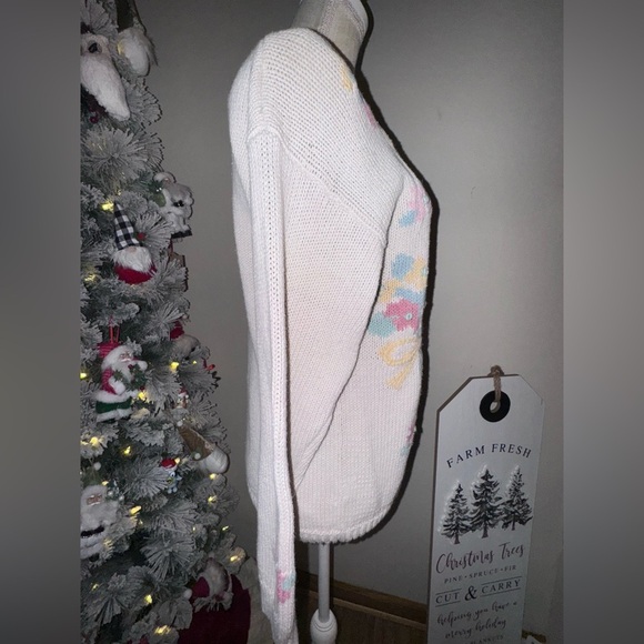 Vintage Max & Diane Floral Pastel Sweater with shoulder pads. Size S. - Picture 3 of 14